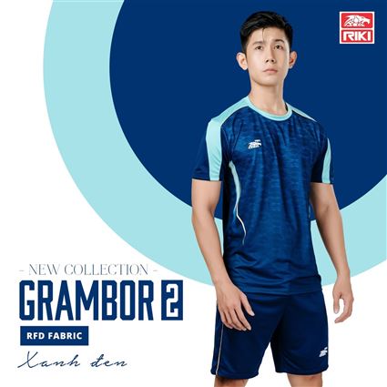 Áo Bóng đá Không Logo Riki Grambor 2 Xanh Đen